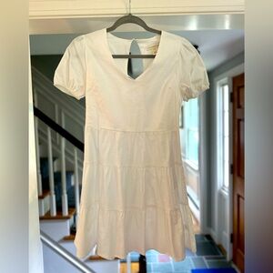 White cotton ruffle dress